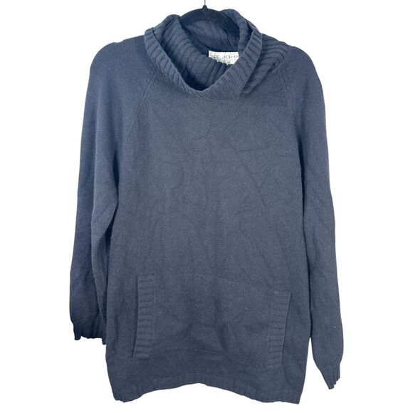 St. John Collection 100% Cashmere Black Turtleneck Sweater Women's Size Medium - Picture 1 of 5
